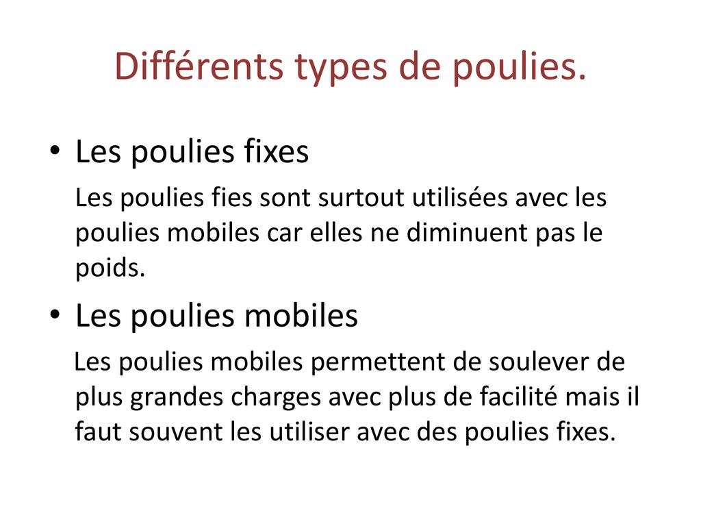 F Vrier Les Poulies Ppt T L Charger